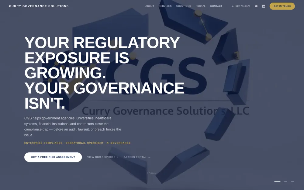 Curry Governance Solutions website
